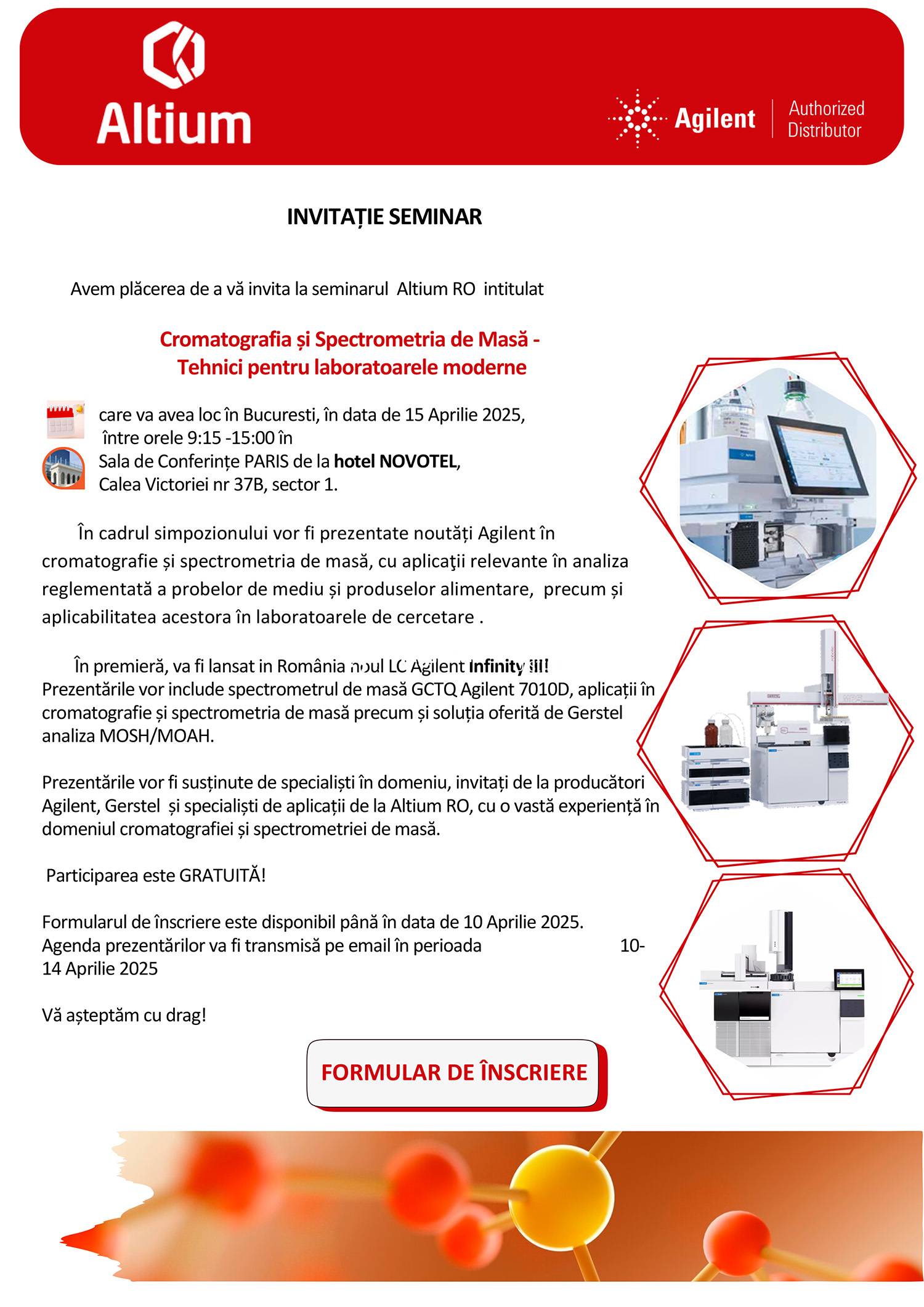 Seminar Cromatografie, 15 Aprilie - Altium International